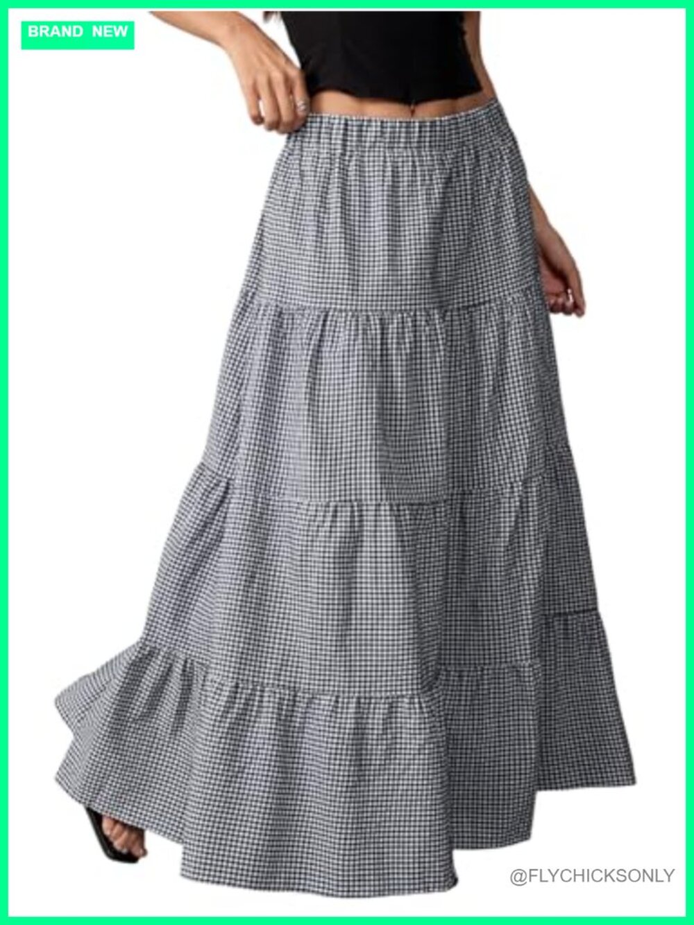 Flowy Maxi Skirt A Line Ruffle Bohemian Tiered Long Skirt